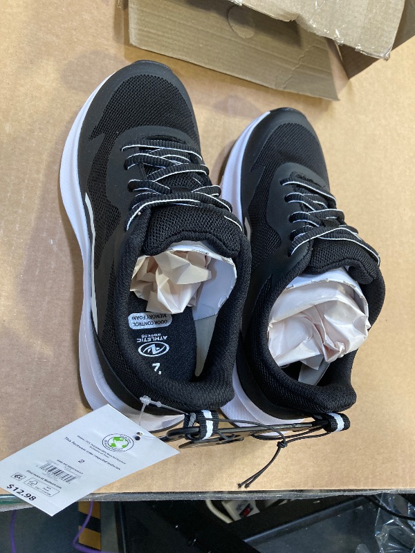 Photo 1 of Athletic Works Little Girl & Big Girl Mesh Jogger Lace Up Sneakers, Black, 2