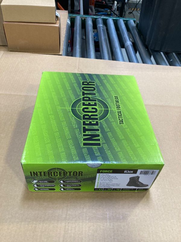 Photo 1 of Interceptor Men's Force Tactical Steel Toe Work Boots, Black Leather size 14