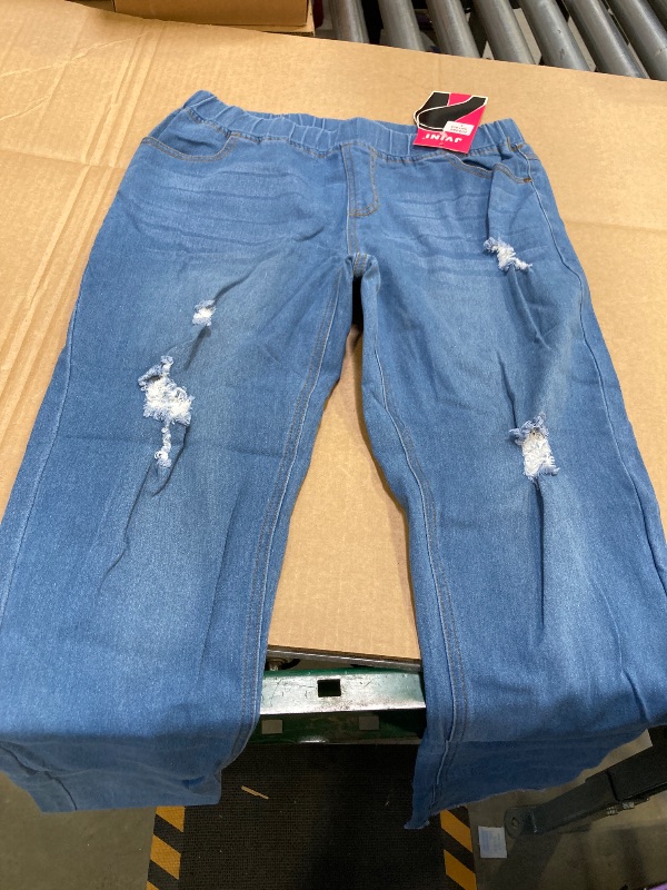 Photo 1 of Women's Ripped Destroyed Skinny Jeans & Jeggings Pull-On Elastic Waist Stretch Denim Pants ( size large )