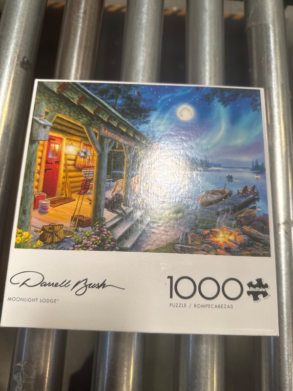 Photo 1 of Buffalo Games - Darrell Bush - Moonlight Lodge - 1000 Piece Jigsaw Puzzle , Blue