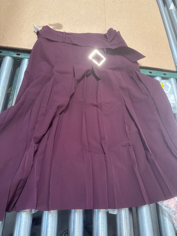 Photo 1 of Burgandy Worthington Womens Mid Rise Pleated Skirt MED 

