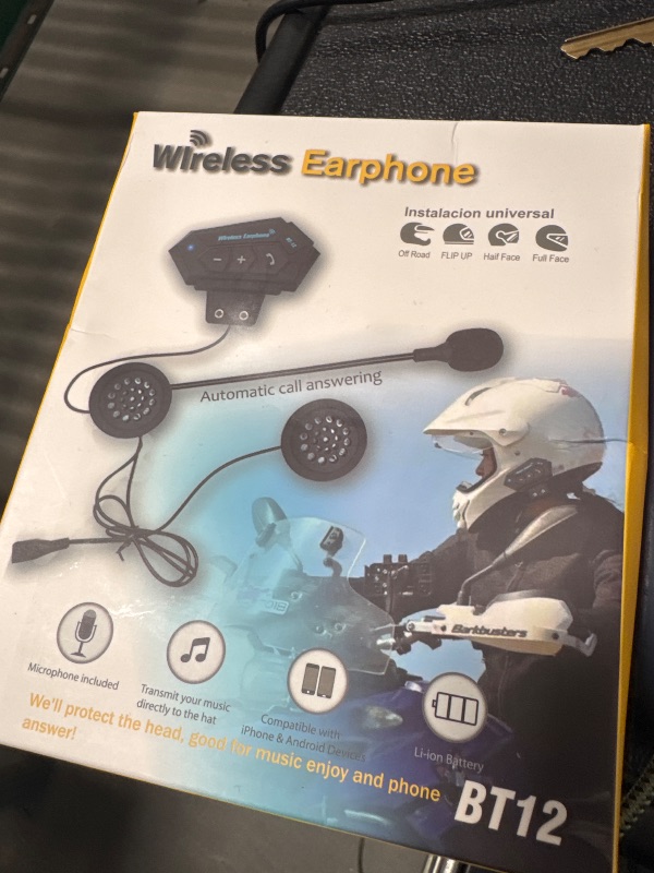 Photo 1 of Virtue Motorcycle Helmet with Wireless Earphone Size Med 