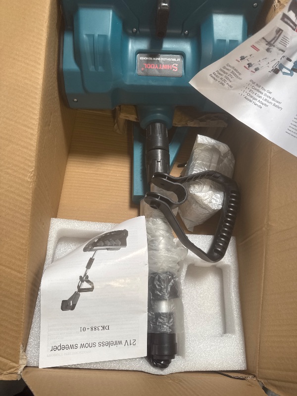 Photo 1 of 21v Snow Blower Cordless, Snow Shovel Has Battery Capacity Display Function with 4.0 Ah Battery, 12in Width & 4in Depth Electric Snow Blower with Directional Plate by Shintyool
