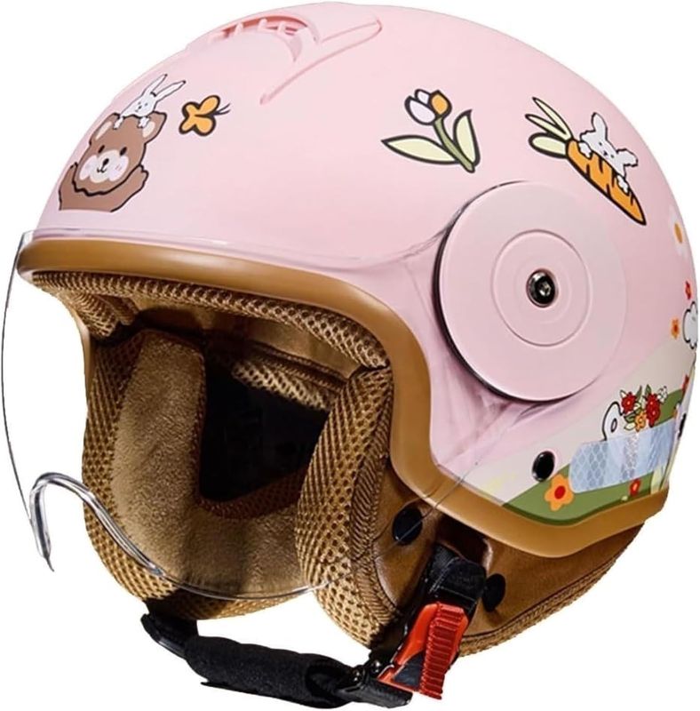 Photo 1 of Retro Kids 3/4 Motorcycle Half Helmet,DOT Approved Toddler Vintage Open Face Electric Scooter Go-Kart Dirt-Bike ATV Helmet,Youth Child Moped Bicycle Vespa Helmet for 2-14 Years Old
