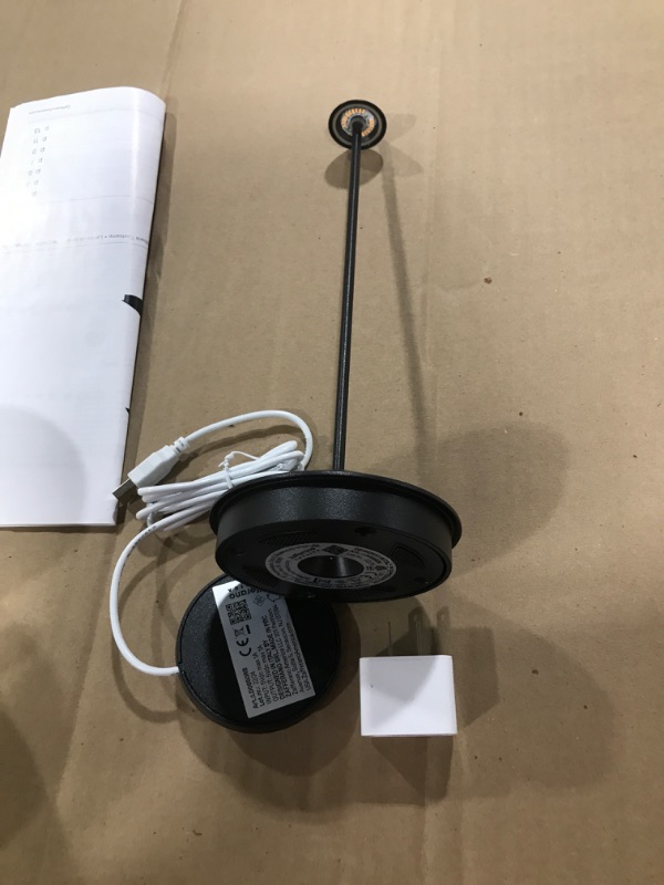 Photo 1 of Zafferano, Pina Pro Lamp, Rechargeable Cordless Table Lamp with Touch Controls, Suitable for Indoor and Outdoor, Dimmer, 2200-3000 K, Height 11.4 Inches, Black Color