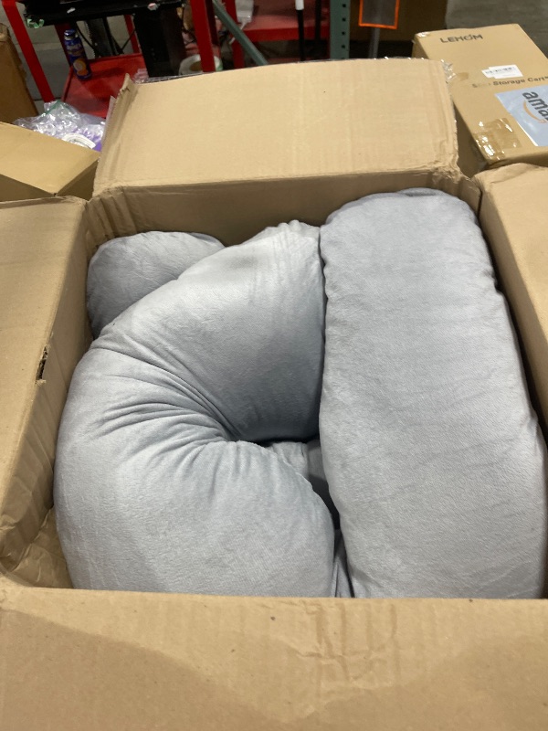 Photo 1 of Pharmedoc Pregnancy Pillows, U-Shape Full Body Pillow -Removable Cover Jumbo Size - Grey - Pregnancy Pillows for Sleeping - Body Pillows for Adults, Maternity Pillow and Pregnancy Must Haves
