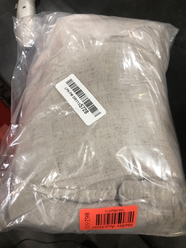 Photo 1 of Aersas Brownish Grey Linen Curtains 96 Inch Long for Living Room 2 Panel Back Tab Light Filtering Semi Sheer Drapes Country Rustic Farmhouse Boho Curtain 52x96