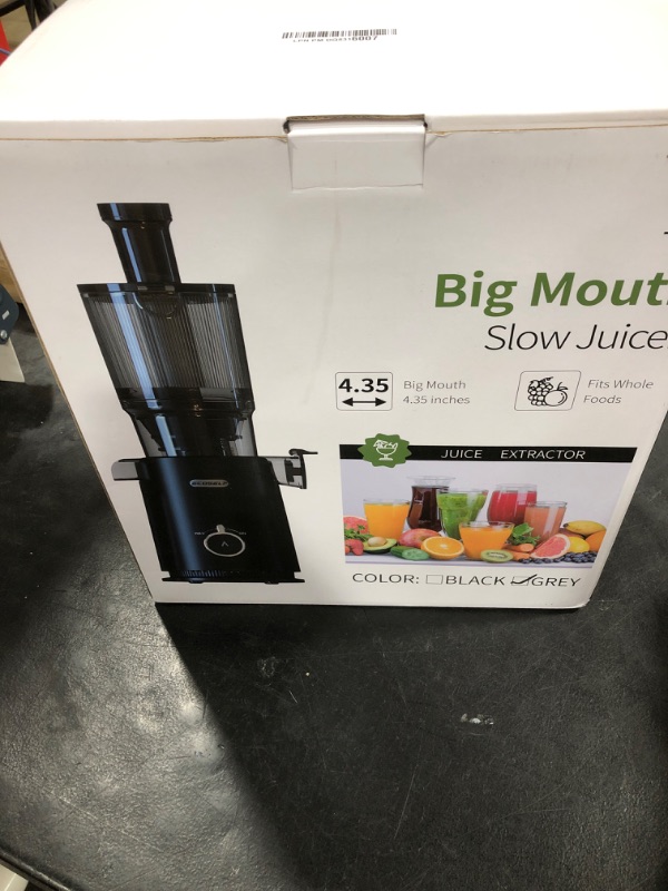 Photo 1 of Cold Press Juicer, ECOSELF Slow Masticating Juicer with 4.35" Large Feed Chute Fit Whole Fruits & Vegetables, Self Feeding for Juice Extractor Machine, Easy to Clean and Assemble, High Juice Yield