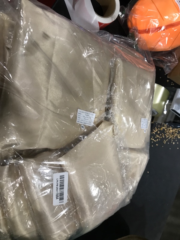 Photo 1 of 30 Pcs Champagne Chair Covers, 43x55 inch Silky Satin Universal Chair Covers for Wedding, Fits All Type of Chairs,Removable Washable Chairs Slipcover Event Dinning Slipcover for Party/Event/Banquet