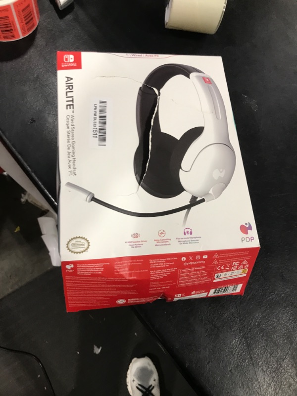 Photo 1 of PDP Gaming AIRLITE Stereo Headset with Mic for Nintendo Switch/Switch Lite/OLED - Wired Power Noise Cancelling Microphone, Lightweight, Soft Comfort On Ear Headphones (Black & White)