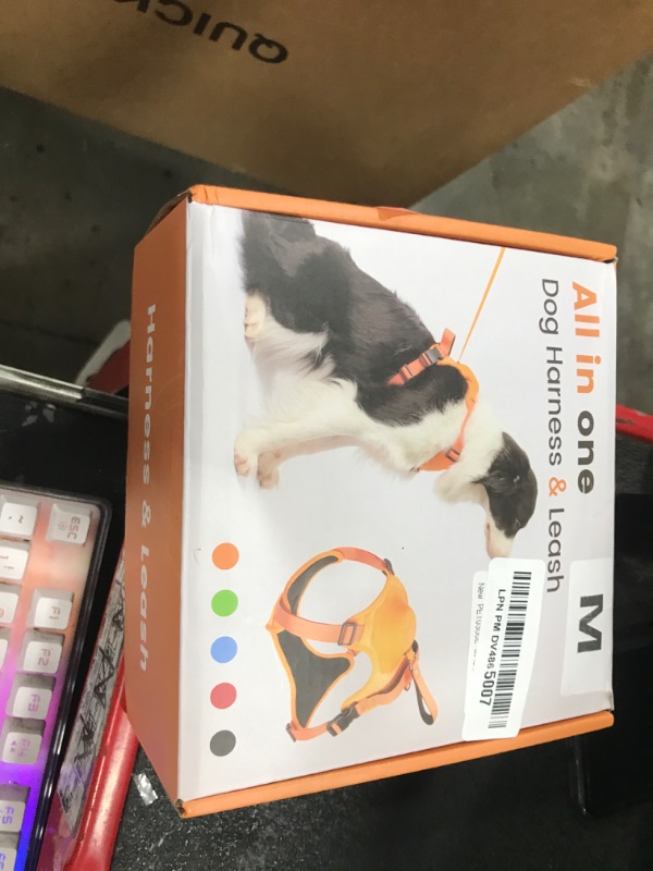 Photo 1 of Retractable No-Pull Dog Harness, Auto-Stop Rope for Safety Use, Adjustable Reflective Oxford Easy Control,for 15-33 LBS Medium/Large Dogs Use(Orange)