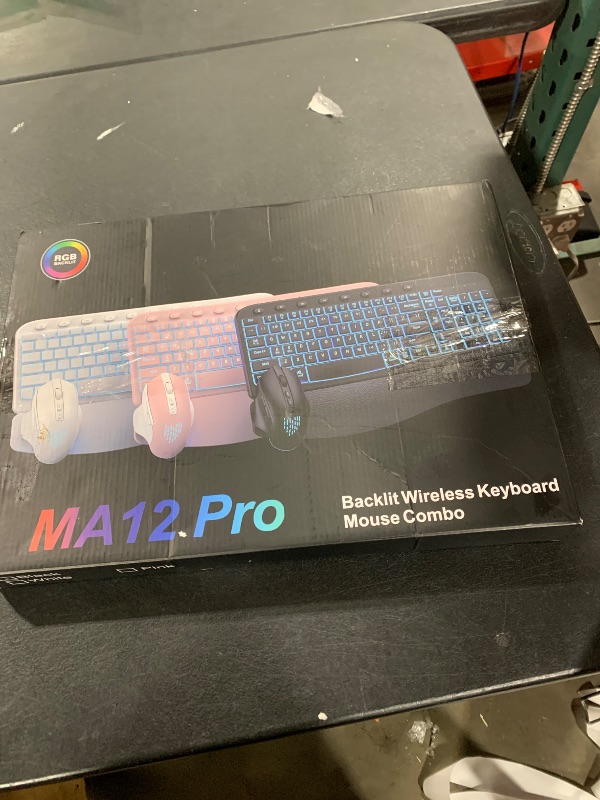 Photo 1 of SABLUTE Ergonomic Wireless Keyboard and Mouse Combo - Wave Keyboard with Soft Leather Wrist Rest, Resistant Keys, RGB Backlit Rechargeable Set for PC/Mac/Chromebook (Black)