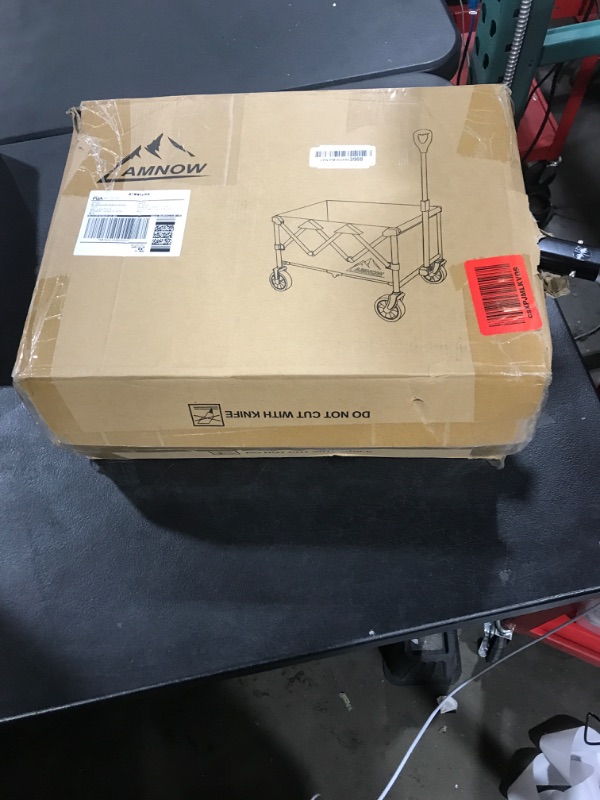 Photo 1 of Collapsible Wagon Cart with Wheels Foldable, Folding Wagons Carts with Silent Universal Wheels, Large Grocery Cart On Wheels, Heavy Duty Utility for Shopping Beach Sports Fishing Camping, Black