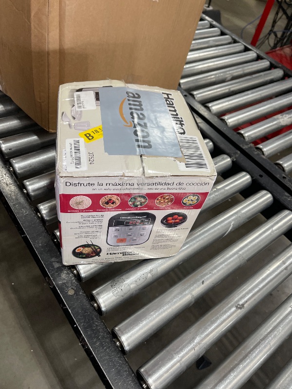 Photo 1 of Hamilton Beach Digital Programmable Rice Cooker & Food Steamer, with Slow Hard-Boiled Egg Functions, Egg/Steam Tray, Small & Compact, 6 Cups Cooked (3 Uncooked), Stainless Steel (37524)