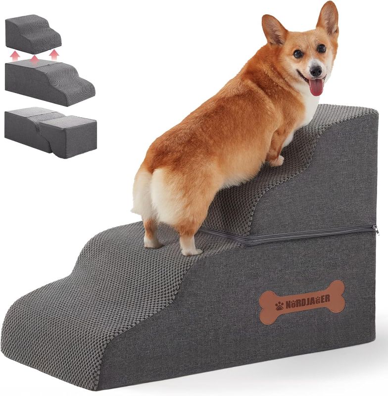 Photo 1 of STOCK PHOTO FOR REFERENCE - Supet Dog Stairs for Small Medium Dogs to Get on Bed, Dog Steps Ladder for High Bed Couch, Pet Stairs for Cats Doggie Puppy Doggy
