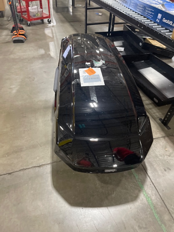 Photo 1 of Rooftop Cargo Carrier AUSUM MOTOR Cargo Box for Car Storage, Large Roof Rack Cargo Carrier Dual Side Opening Hard Shell Weatherproof Storage Boxes - 13 Cubic Feet 110LBS Capacity Glossy Black