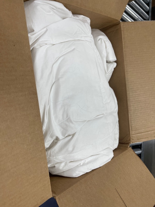 Photo 1 of Serta Goose Feather Down Fiber Cotton Comforter Queen Size - 100% Cotton Duvet Insert - Hotel Luxury Hypoallergenic Bedding Comforter All Season Medium Warmth 90 x 90 Inch White