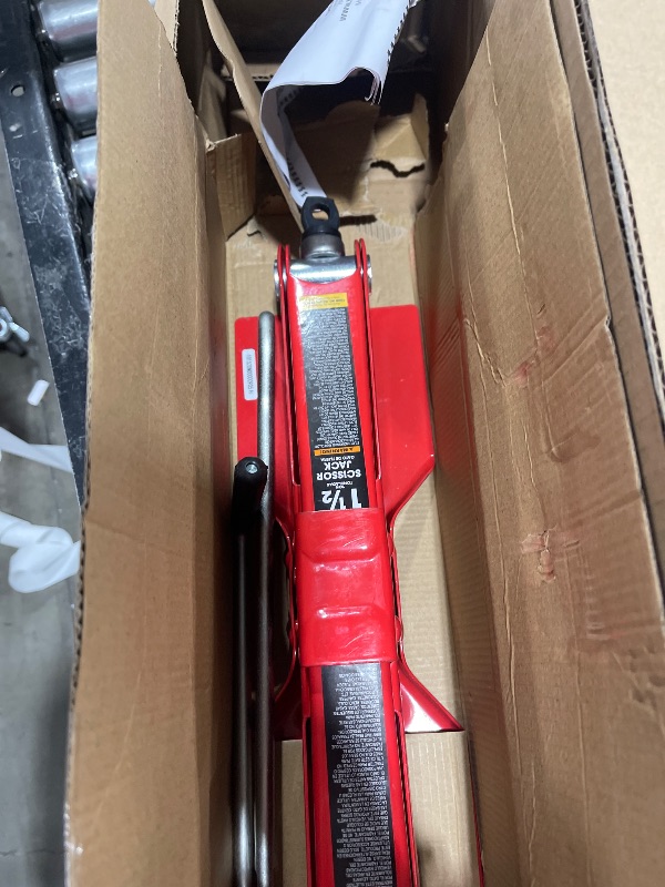 Photo 1 of BIG RED T10152 Torin Steel Scissor Lift Jack Car Kit, 1.5 Ton (3,000 lb) Capacity, Red