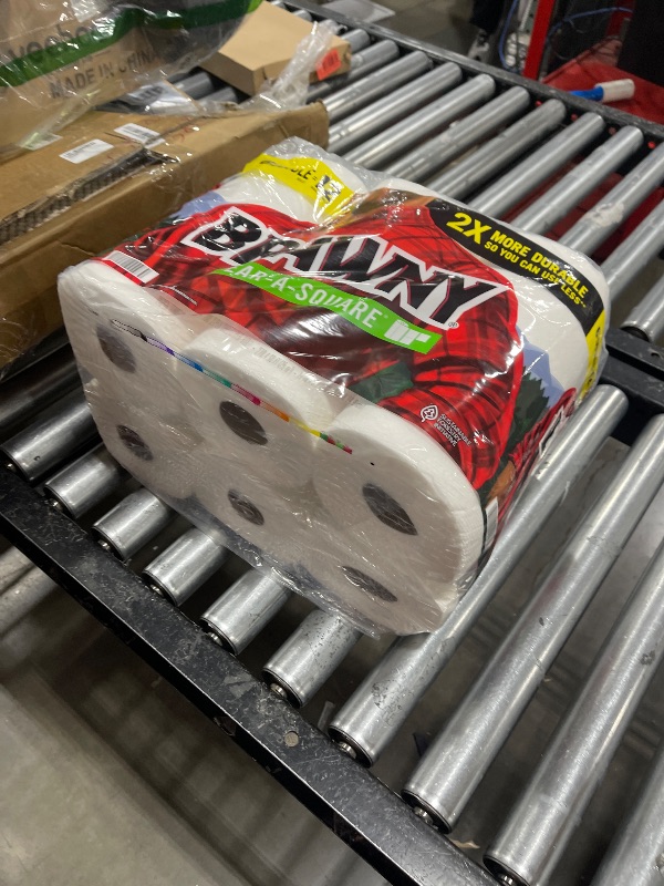 Photo 1 of Brawny Tear-A-Square Paper Towels, 6 Double Rolls = 12 Regular Rolls, 3 Sheet Sizes (Quarter, Half, Full), Strength for All Messes, Cleanups, and Meal Prep
