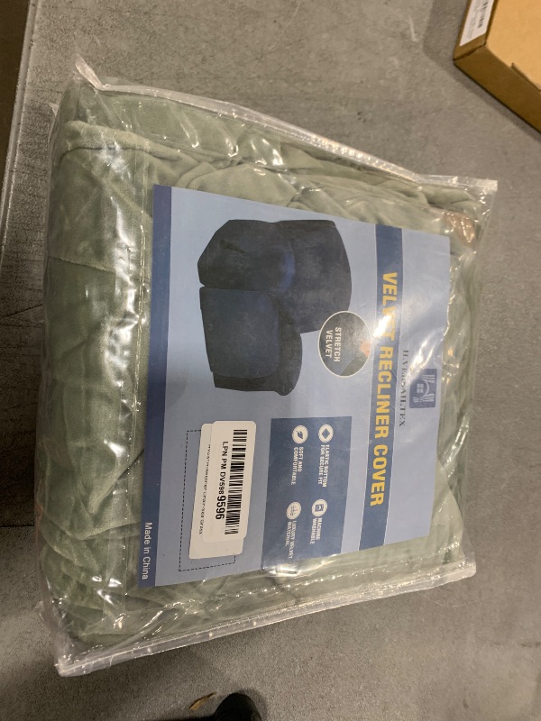 Photo 1 of H.VERSAILTEX Recliner Chair Cover Velvet Plush 1-Piece for Large Recliner, Soft Thick Luxury Furniture Protector with Elastic Bottom, Anti-Slip Foams Attached (Recliner, Sea Grass)