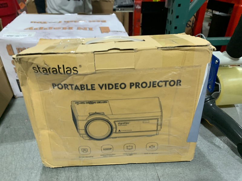 Photo 1 of Projector with Wifi and Bluetooth,Staratlas Native Resolution 1080P,Tv Projector for Bedroom,Support Screen Mirror,Mini Portable Projector,12000L,Movie Projector Indoor (White-Blue)