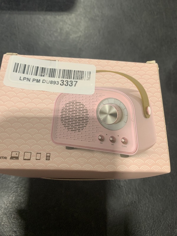 Photo 1 of Aresrora Retro Bluetooth Speaker,Wireless Vintage Speaker,Outdoors Wireless Portable Bluetooth Speakers Supports TWS Pairing/U-Disk/TF Card/AUX for Home,Travel,Outdoor (Pink)