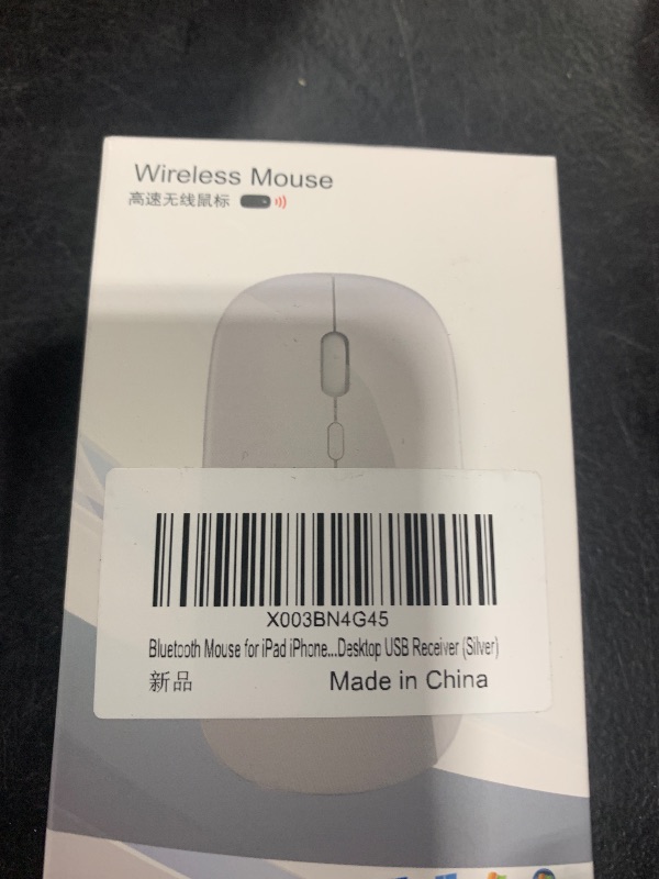 Photo 1 of Wireless Bluetooth Mouse for Apple iPad iPhone MacBook Android Samsung Tablet Phone Dual-Mode Rechargeable 2.4G Portable Computer Mice for Windows Laptop Notebook PC Mac Desktop USB Receiver (Silver)