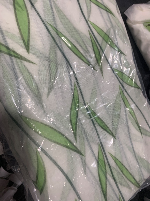 Photo 1 of Green Eucalyptus Leaves Sheer Curtains for Living Room 84 inch Length 2 Panels Set Elegant Wild Flower Floral Spring Printed Window Curtain Natural Chiffon Drapes for Bedroom