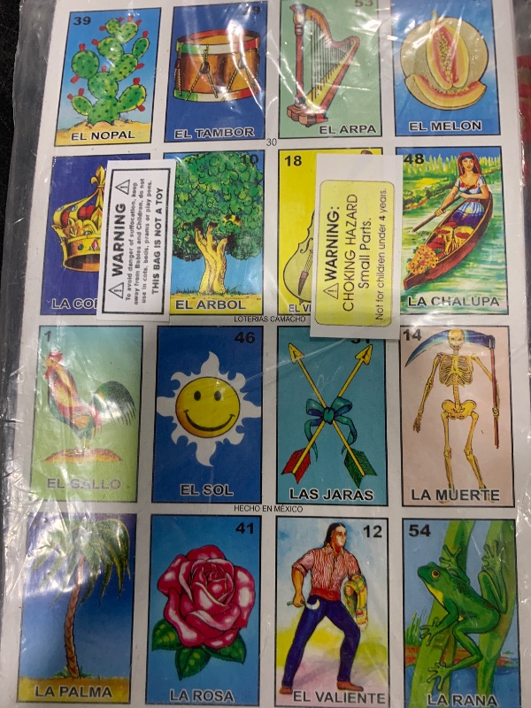 Photo 1 of The Original Loteria Mexican Bingo Game with 100 bingo chips for 20 Players Game for Adults - loteria de lujo mexicana - loteria mexicana - Juegos de mesa - spanish games Mexican bingo loteria game
