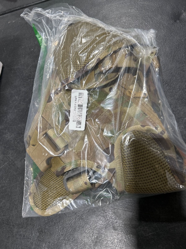 Photo 1 of Tactical Dog Backpack Harness for Large Breed Original Design Metal Buckle Vest with Side Bags Pouches for Service Working Training (Camouflage (Vest only), L)