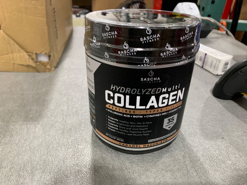 Photo 1 of SASCHA FITNESS Hydrolyzed Multi Collagen Peptides Tipes 1,2 & 3 |Hyaluronic Acid|Biotin |Cynatine HSN|Vitamin C & E |for Hairs, Skin & Bone Support|Caramel Macchiato