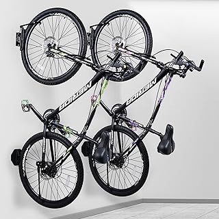 Photo 1 of Swivel Bike Wall Mount | 2 Pack, Holds 66 LBS | Garage, Apartment, Or Outdoor Bike Rack | Folding, Alloy Steel, Wall Mount, Foldable, Black