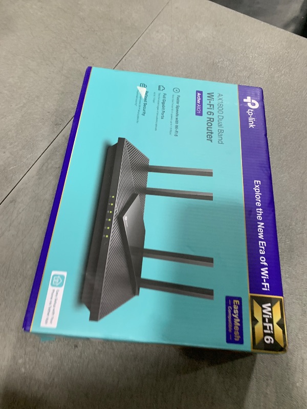 Photo 1 of TP-Link AX1800 WiFi 6 Router V4 (Archer AX21) – Dual Band Wireless Internet, Gigabit, Easy Mesh, Works with Alexa - A Certified for Humans Device