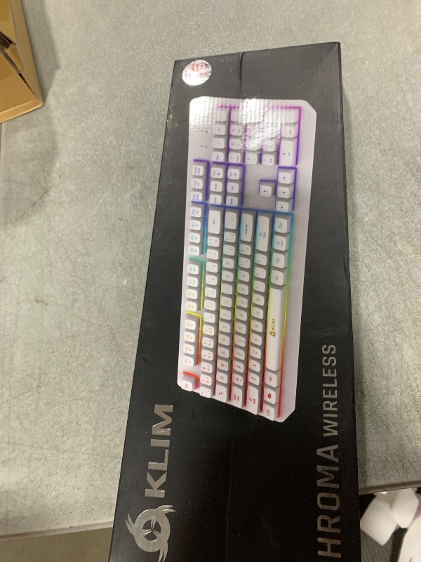 Photo 1 of KLIM Chroma Wireless Gaming Keyboard RGB - New - Long-Lasting Rechargeable Battery - Quick & Quiet Typing - Water Resistant Backlit Wireless Keyboard - Teclado Gamer - PC PS5 PS4 One