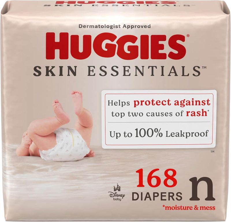 Photo 1 of Huggies Size Newborn Diapers, Skin Essentials Baby Diapers, Size Newborn (6-9 lbs), 
