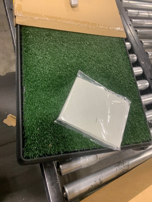 Photo 1 of Dog  Pet Loo Indoor/Outdoor Portable Potty, Dog Litter Box, Artificial Grass Patch Bathroom Mat and Washable Pee Pad for Puppy Training, Full System with Trays (Pet Training Tray, 20"x30")
