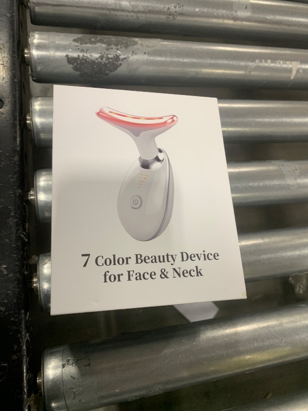 Photo 1 of Red Light Therapy for Face, 7 Color LED Facial Light Therapy Wand for Skin Care at Home Blue Light Therapy Face Massager Tool for Face, Neck (White)