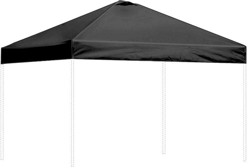 Photo 1 of Canopy Replacement Top Outdoor for 10x10 Pop up Tent only Silver Coated Cover with Ropes, Black