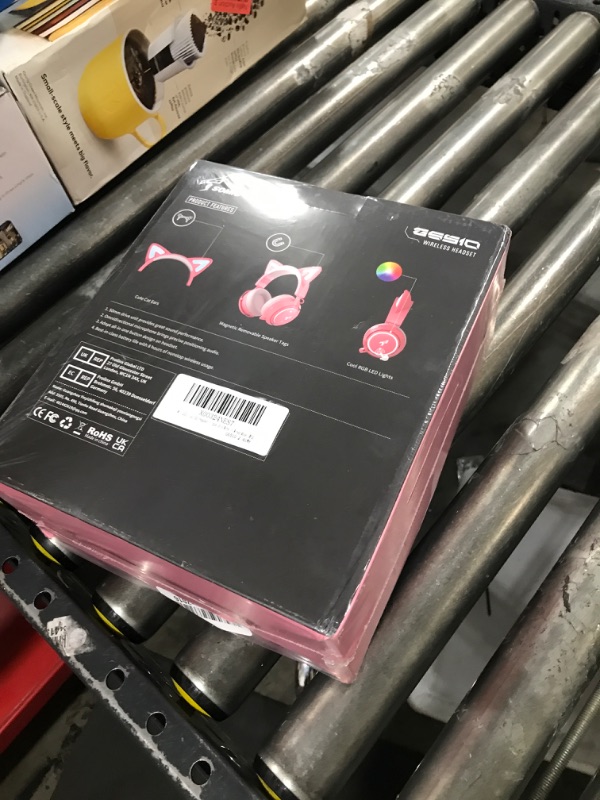 Photo 1 of SOMIC GS510 Cat Ear Headset Wireless Gaming Headset for PS5/ PS4/ PC, Pink Headset 2.4G with Retractable Mic, 7.1 Stereo Sound, 8Hrs Playtime, RGB Lighting for Girls (Xbox Only Work in Wired Mode)