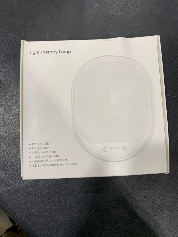 Photo 1 of Light Therapy Lamp, UV-Free 10000 Lux Therapy Light Daylight Lamp Touch Control with 3 Adjustable Brightness Levels & 4 Timer Function, Large Light Surface & Rotatable Stand for Home/Office