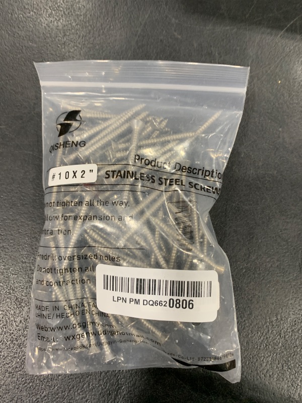 Photo 1 of 100 PCS #10X2 Stainless Steel Phillips Flat Head Wood Screws,Stainless Steel 18-8 A2(304) Screw,Home Screw Kit by QISHENG
