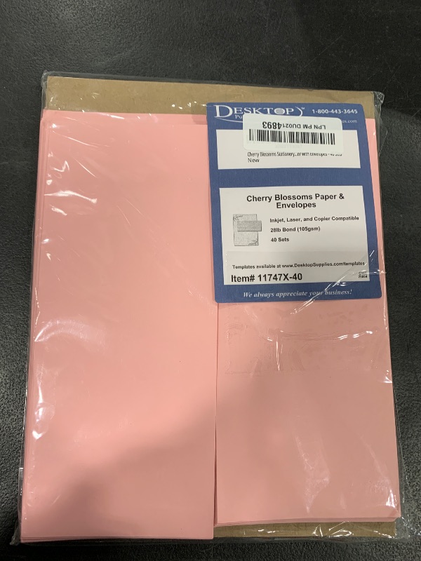 Photo 1 of Cherry Blossoms Floral Stationary Paper and Envelopes Set - 40 Sets