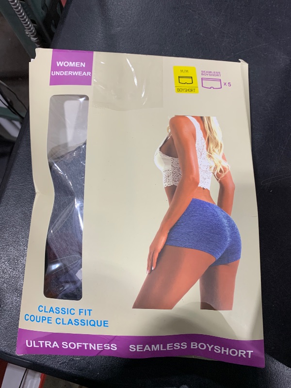 Photo 1 of LALESTE Women's Boyshort Underwear Full Coverage Seamless Panties Soft Stretch Boxer Briefs 5 Packs