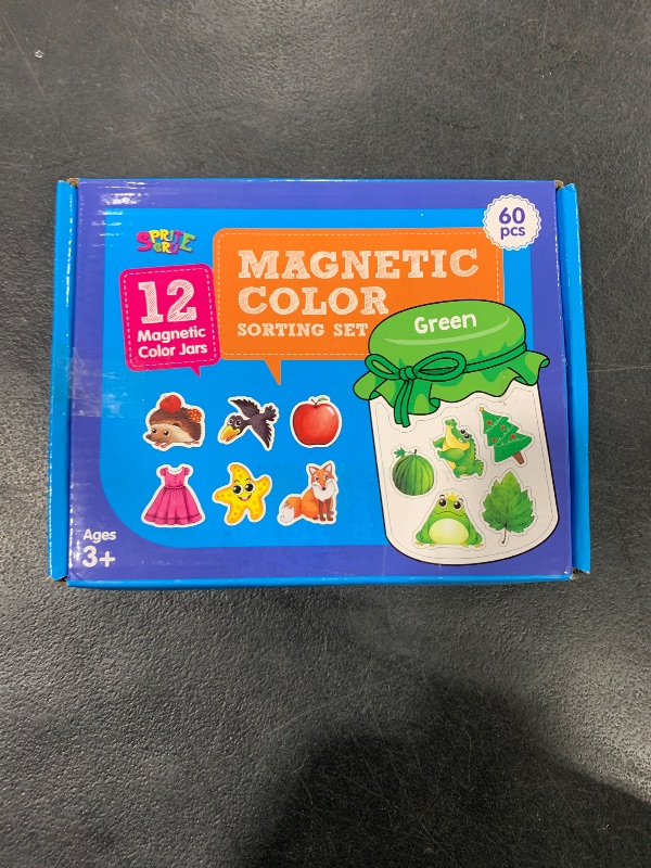 Photo 1 of 12 Pieces Magnetic Color Sorting Toys, 60 Color Magnets Educational Refrigerator Whiteboard for Baby Toddlers Kids Magnets