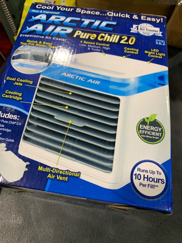Photo 1 of Arctic Air Pure Chill 2.0 Evaporative Air Cooler by Ontel - Powerful, Quiet, Lightweight and Portable Space Cooler with Hydro-Chill Technology For Bedroom, Office, Living Room & More,Blue