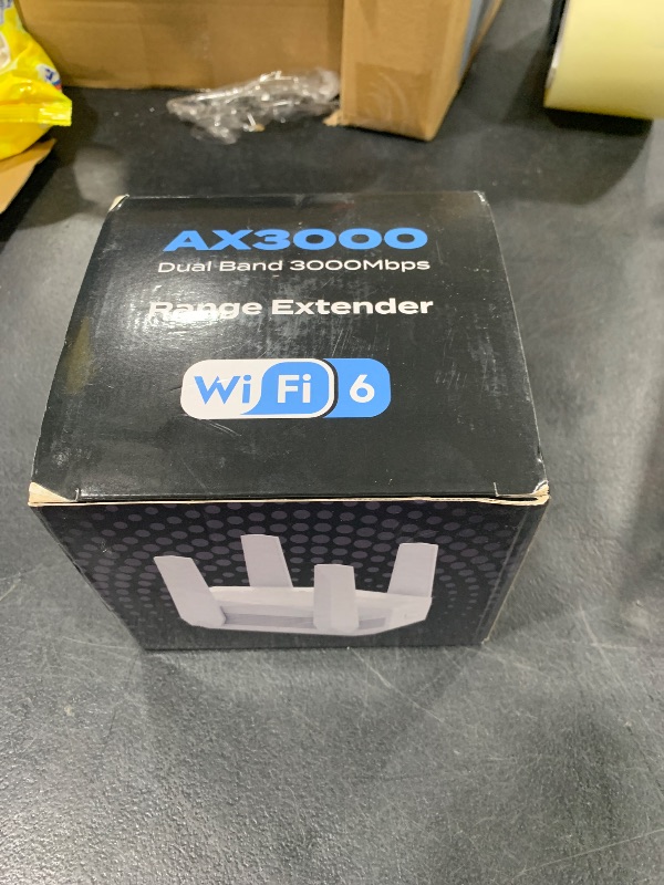Photo 1 of 2025 AX3000 WiFi 6 Range Extender, WiFi Extender Signal Booster with Gigabit Ethernet Port, Dual Band (2.4G&5.8G) WiFi Repeater Cover to 13888sp.ft, Faster Speed and Wider Cover, Quick Setup (White)