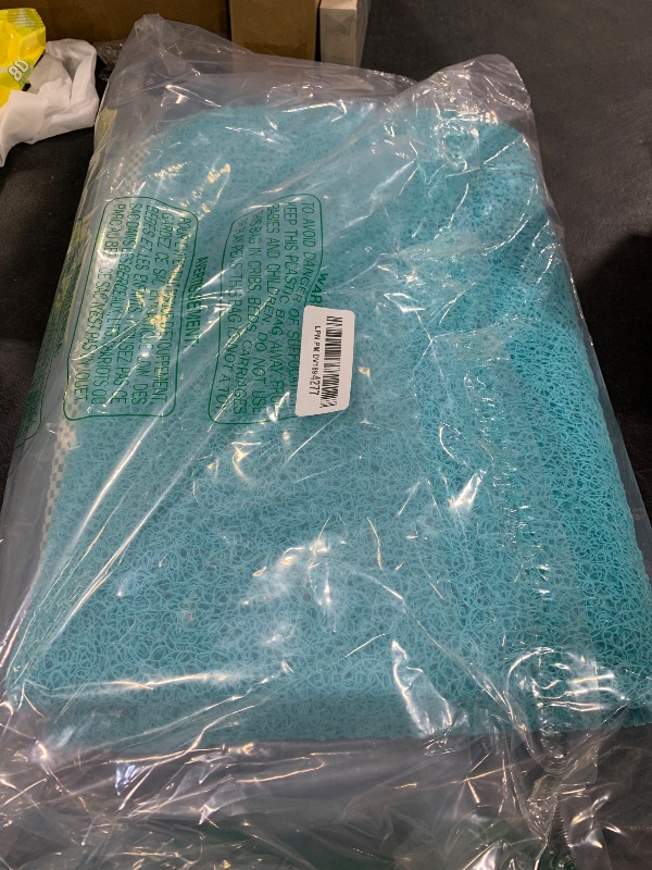 Photo 1 of Hargiis Non-Slip Bathtub Mat, Anti Slip Shower Mat, Fast Drying Bathtub Mats, Foot Scrubber Mat, Anti Slip Mat for Tub, Floor, Bathroom, Kitchen, Home, Hotel (Turquoise Blue 40"×28")