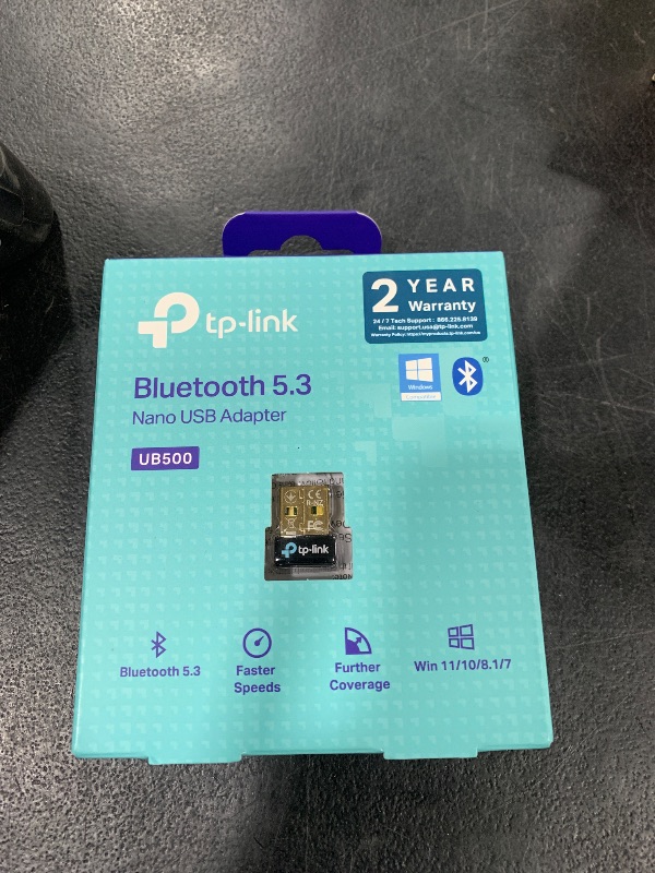 Photo 1 of TP-Link USB Bluetooth Adapter for PC, Bluetooth 5.0/5.3 Dongle Receiver, Plug and Play, Nano Design, EDR & BLE, Supports Windows 11/10/8.1/7 for Desktop, Laptop, PS5/PS4/Xbox Controller (UB500)