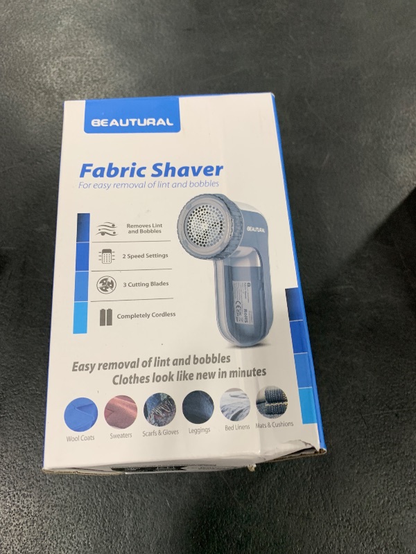 Photo 1 of BEAUTURAL Fabric Shaver and Lint Remover, Sweater Defuzzer with 2-Speeds, 2 Replaceable Stainless Steel Blades, Battery Operated, Remove Clothes Fuzz, Lint Balls, Pills, Bobbles Gray