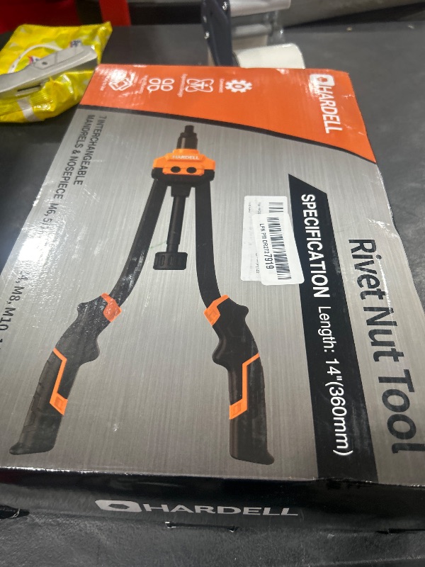 Photo 1 of HARDELL Rivet Nut Tool, 14" Rivnut Tool with 100 Pcs Rivet Nuts and 7 Metric & Inch Mandrels M6 M8 M10, 1/4-20, 5/16-18, 3/8-16, 10-24 and Rugged Carrying Case